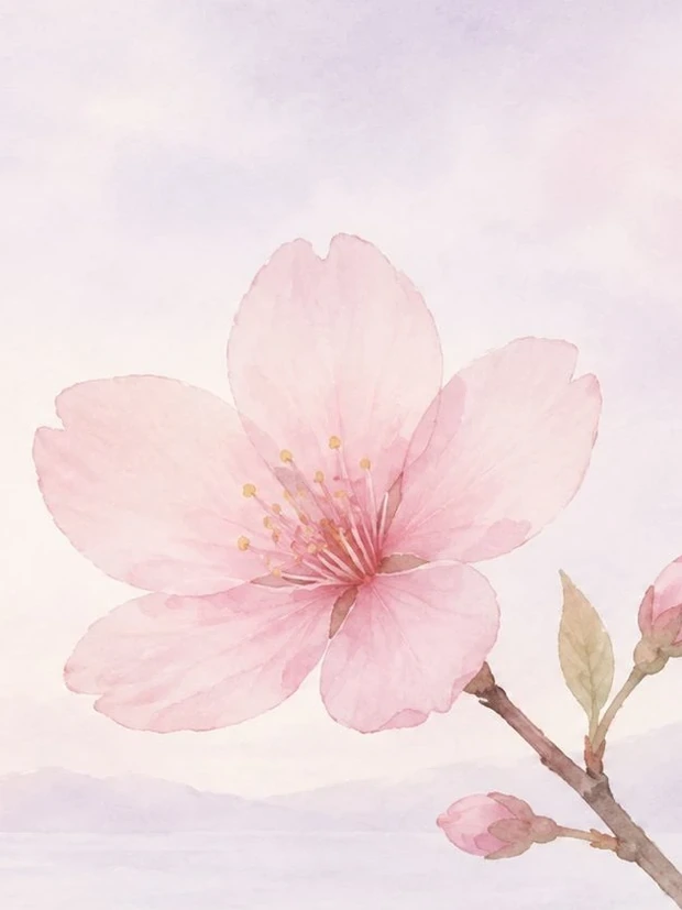 Watercolor cherry blossom, the week 18 bloom